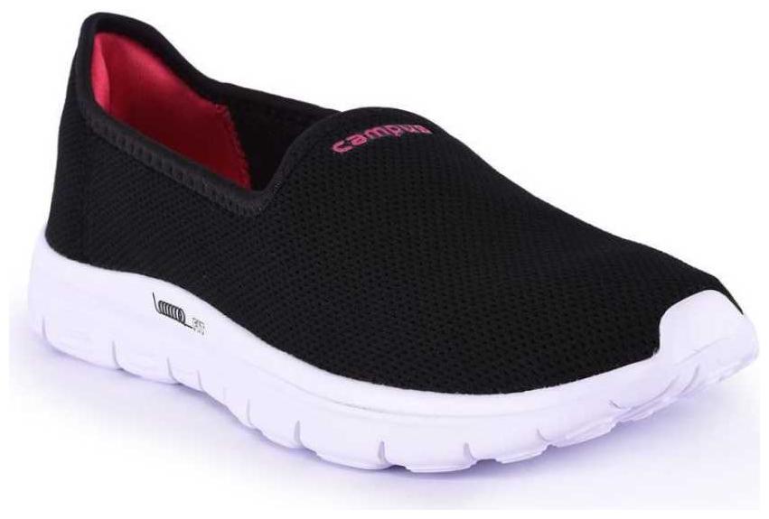 

Campus Women Black Slip-On Shoes
