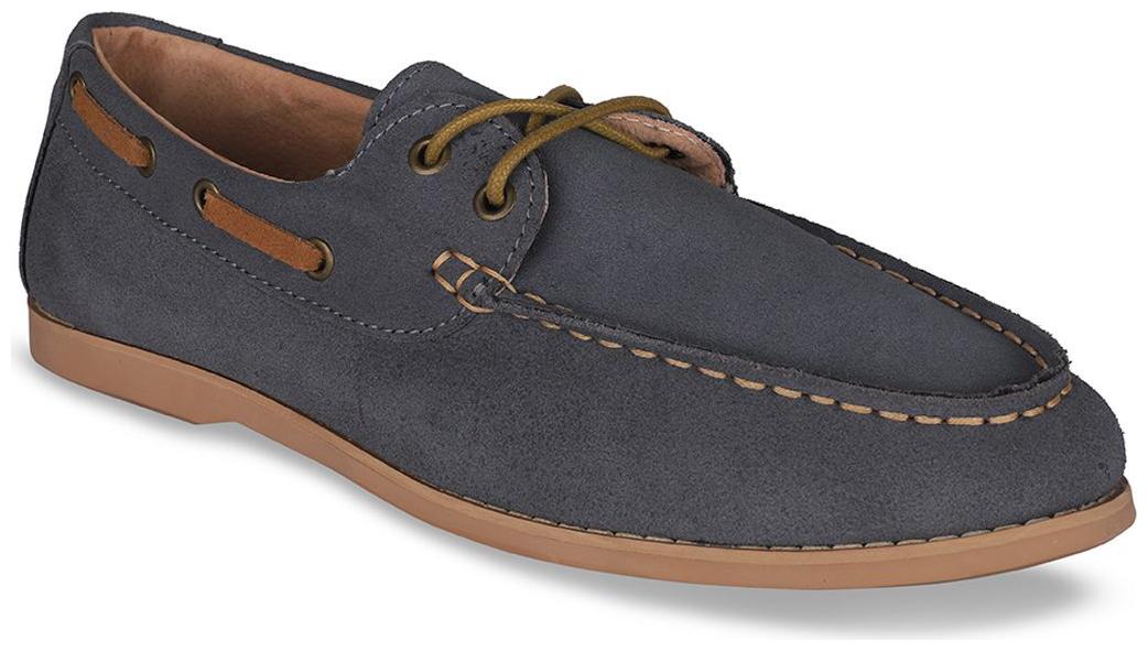 

Enso Men Blue Casual Shoes - ENSO MEN S GREY IMPORTED LEATHER BOAT SHOES - A3627