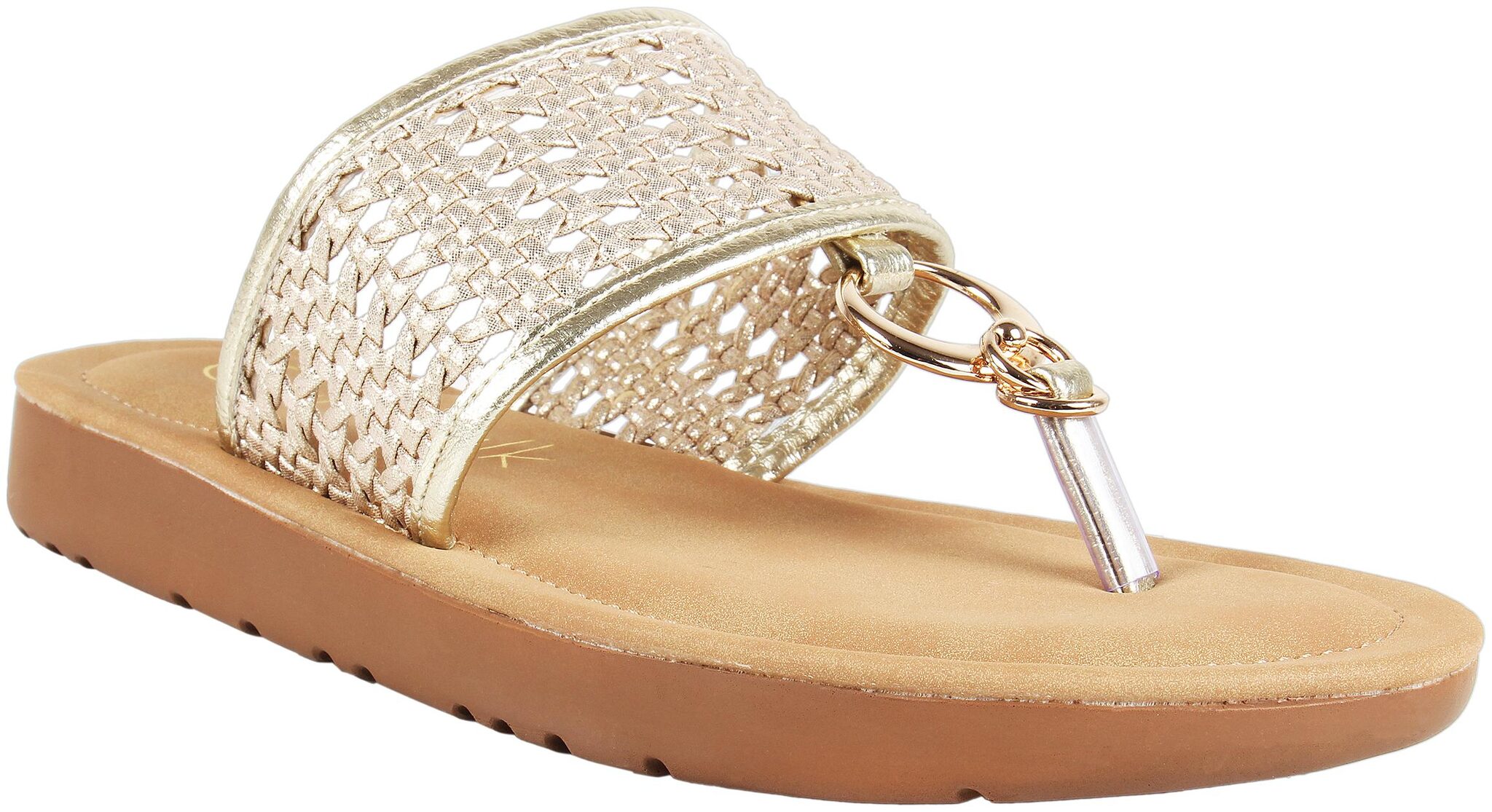 

Catwalk Women Gold Open Toe Flats