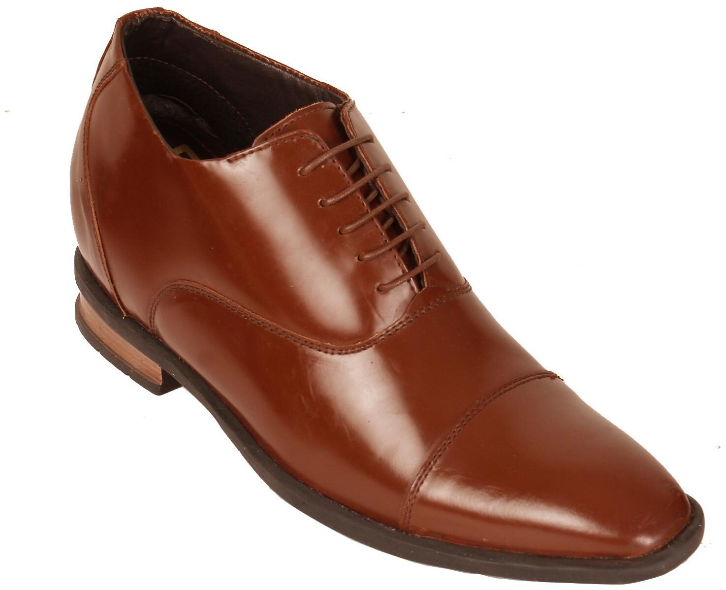 

Celby Height Increasing Elevator Oxford Formal Shoes Light Brown