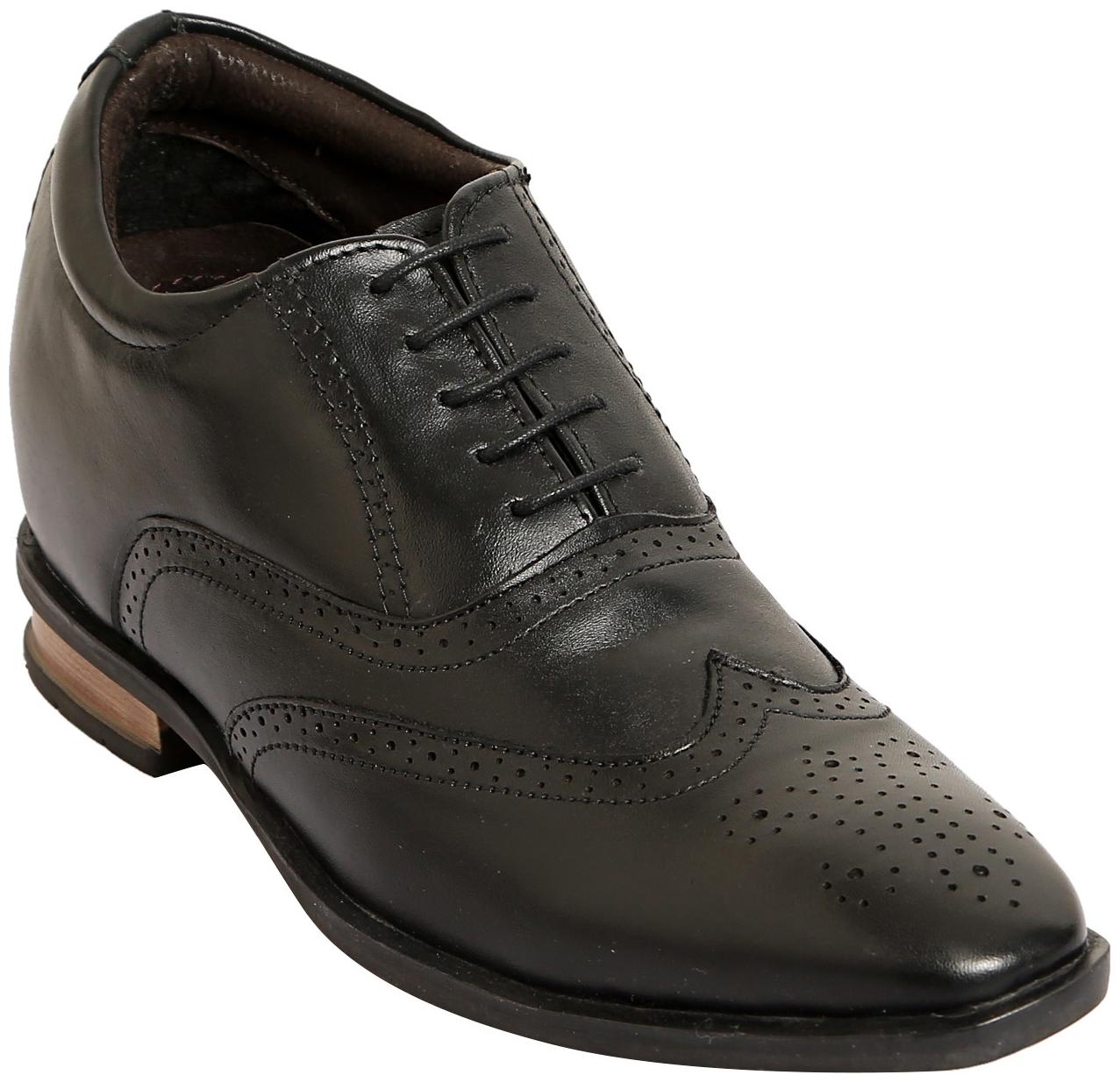 

Celby Height Increasing Elevator Lace up Brogue Style Black Elevator Shoes for Men s