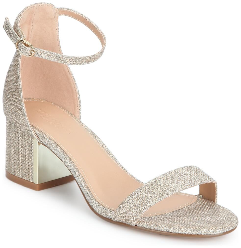 

Champagne Silver Double Shaded Low Block Heels