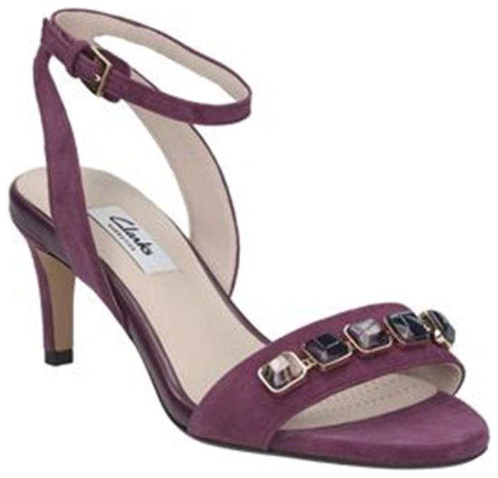

Clarks Amali Opal Plum Suede Women Heels