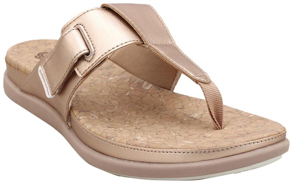 

Clarks Women Gold T-Strap Flats
