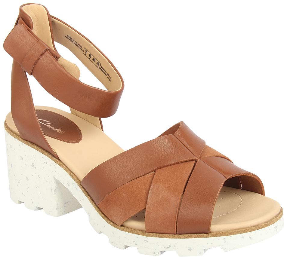 

Clarks Women Tan Heeled Sandals
