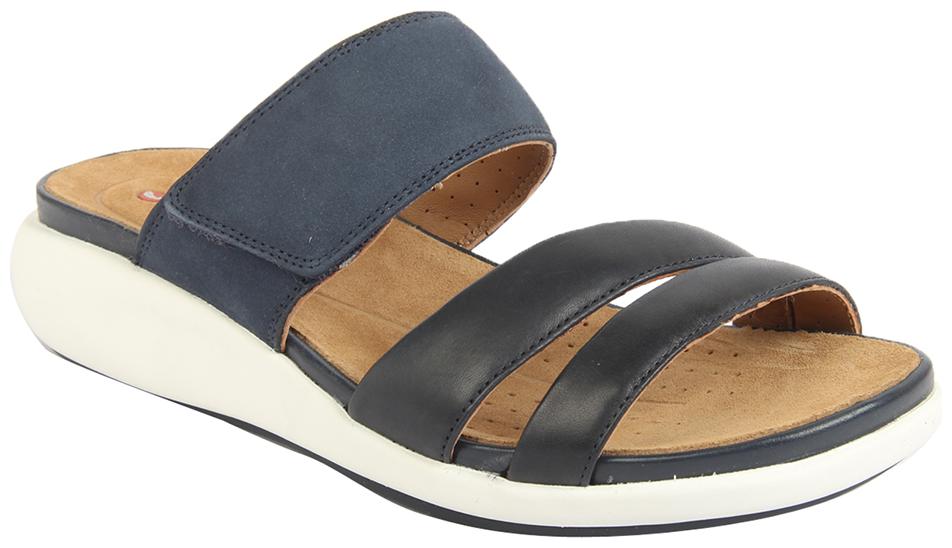 

Clarks Leather Solid Navy Blue Casual Slippers For Women