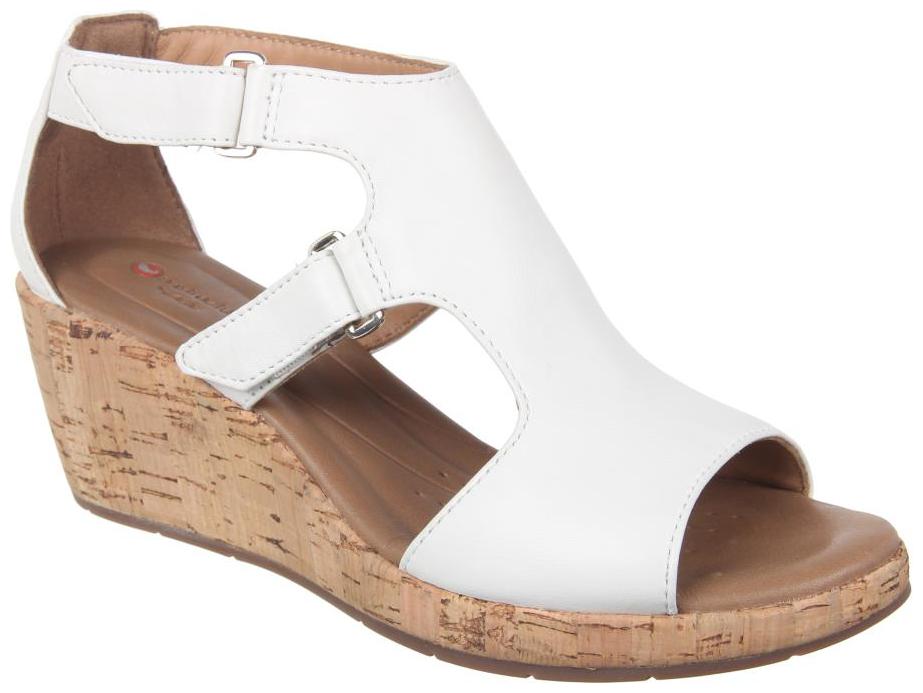 

Clarks Women White Heeled Sandals