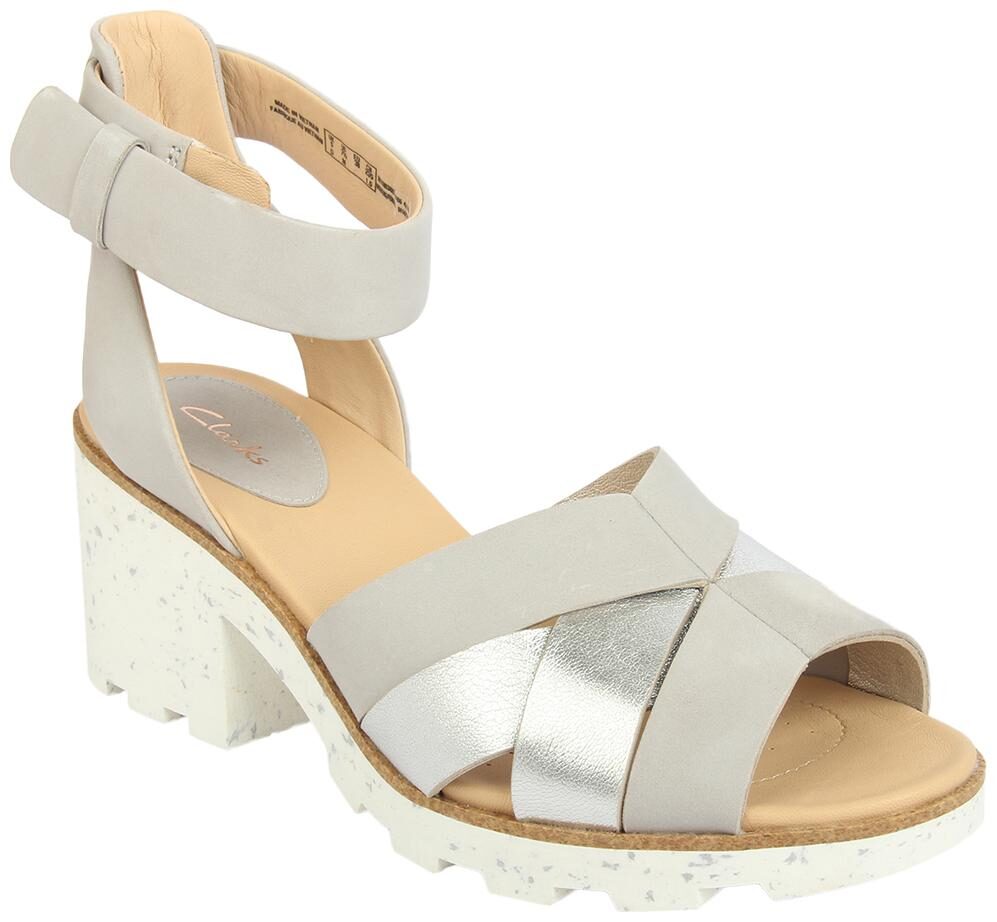 

Clarks Women Silver Heeled Sandals