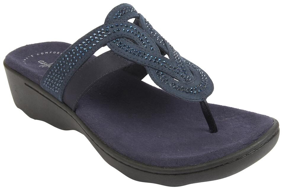 

Clarks Synthetic Solid Navy Blue Casual Slippers For Women
