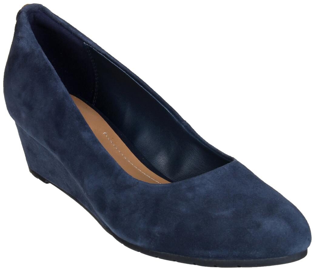 

Clarks Vendra Bloom Navy Suede Heels For Women