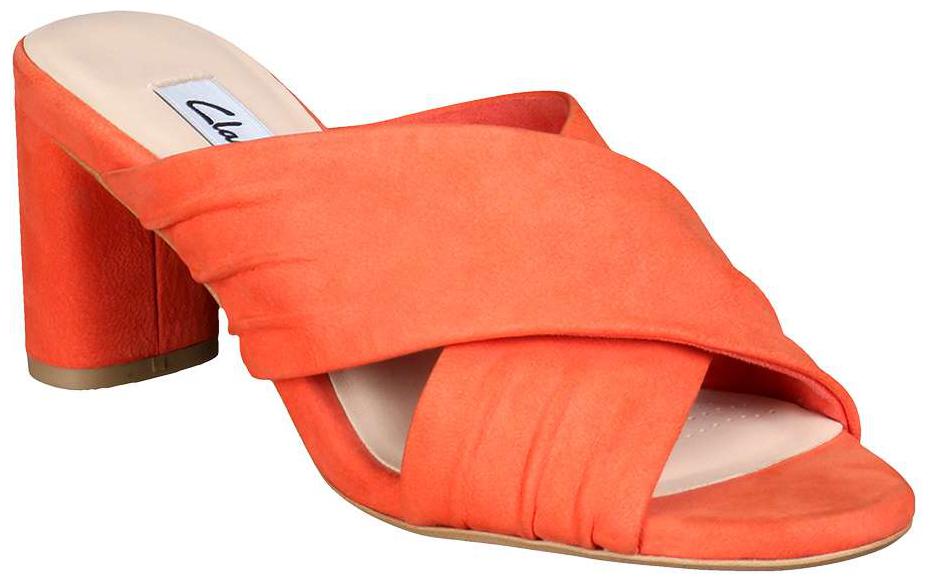 

Clarks Women Orange Leather Heels