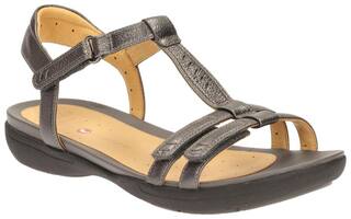Clarks Women Un Vaze Pewter Metallic Sandals