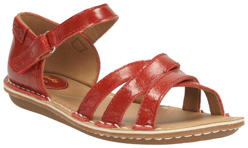 

Clarks Women Tustin Sahara Red Leather Flats