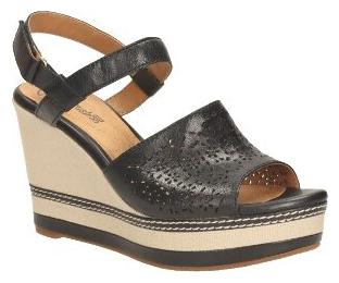

Clarks Women Zia Graze Black Leather Wedge