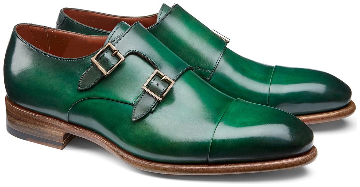 

COSTOSO ITALIANO Men Green Monk Shoes Formal Shoes