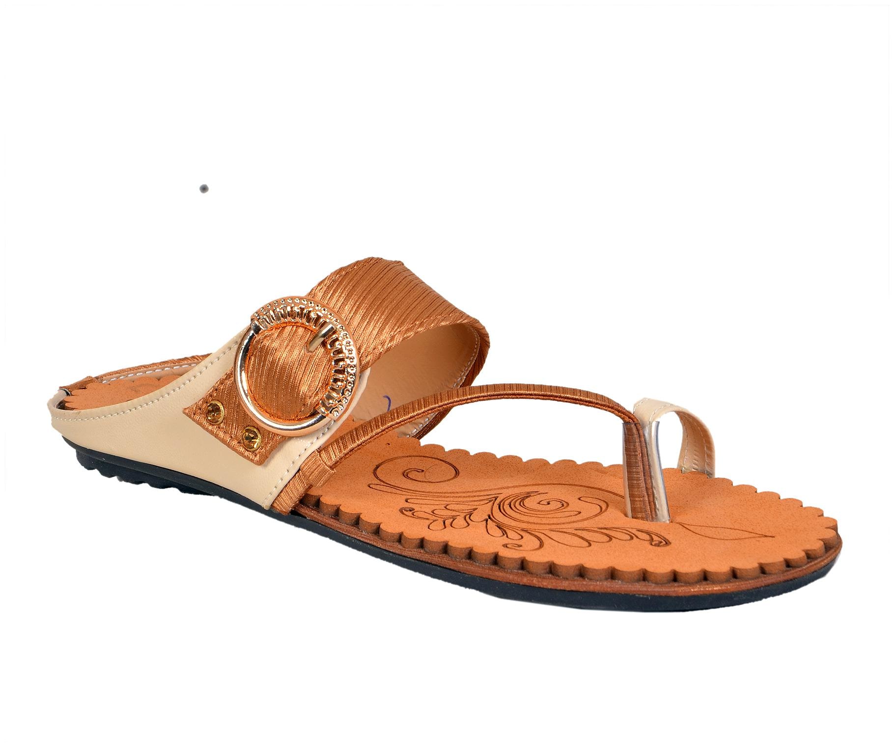 

Crazy Bunny Women Tan T-Strap Flats