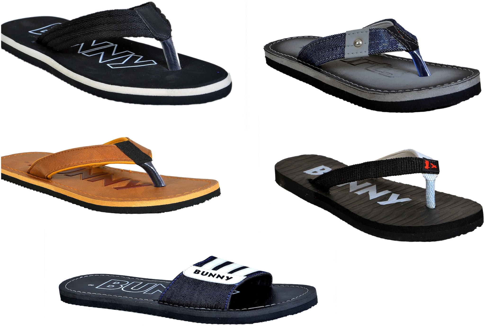 

Crazy Bunny Men s Flip Flop Combo (Pack 0f 5)