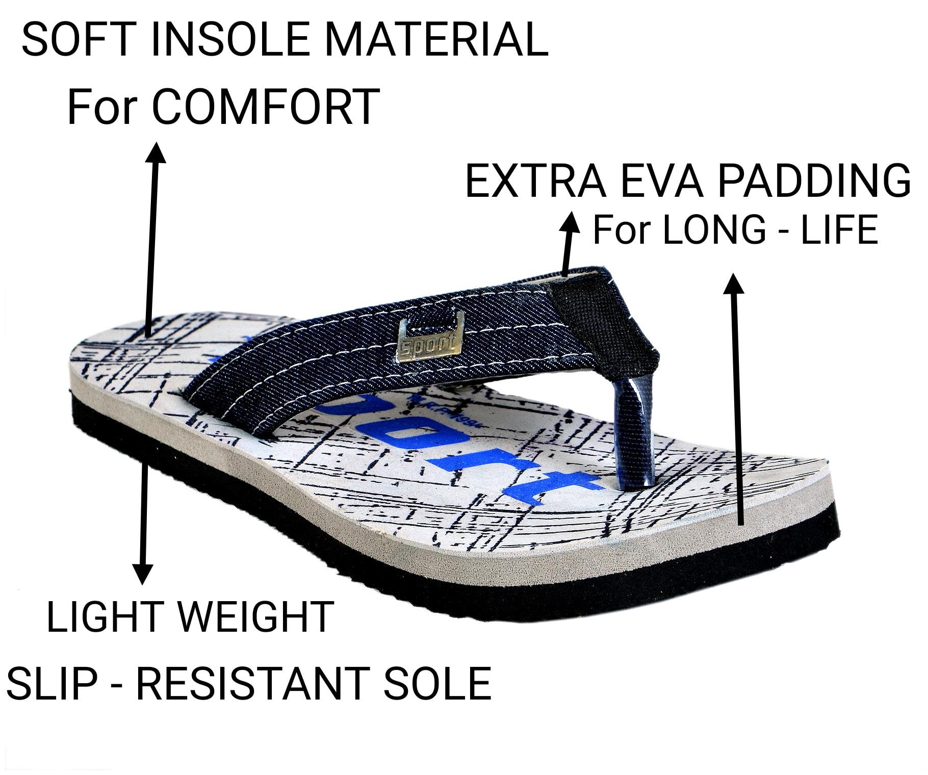 

Crazy Bunny Men Grey Blue Flip-Flops