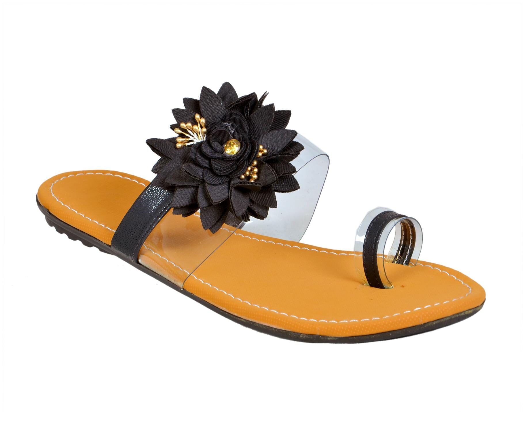 

Crazy Bunny Women Black T-Strap Flats