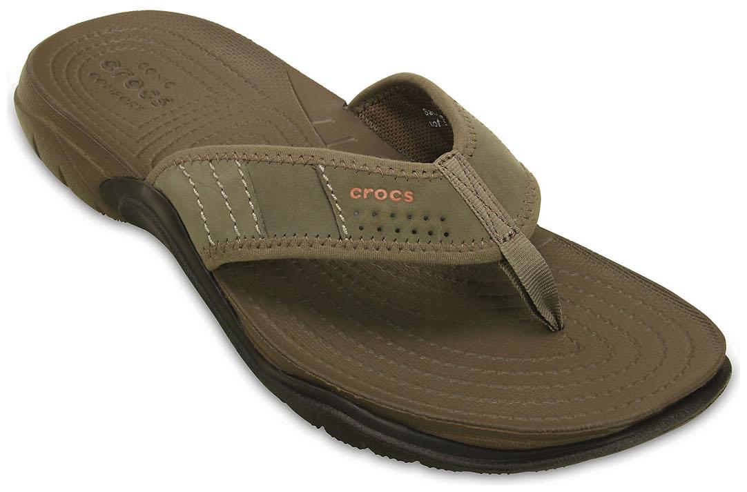 

Crocs Men s Brown Swiftwater Flip Flops