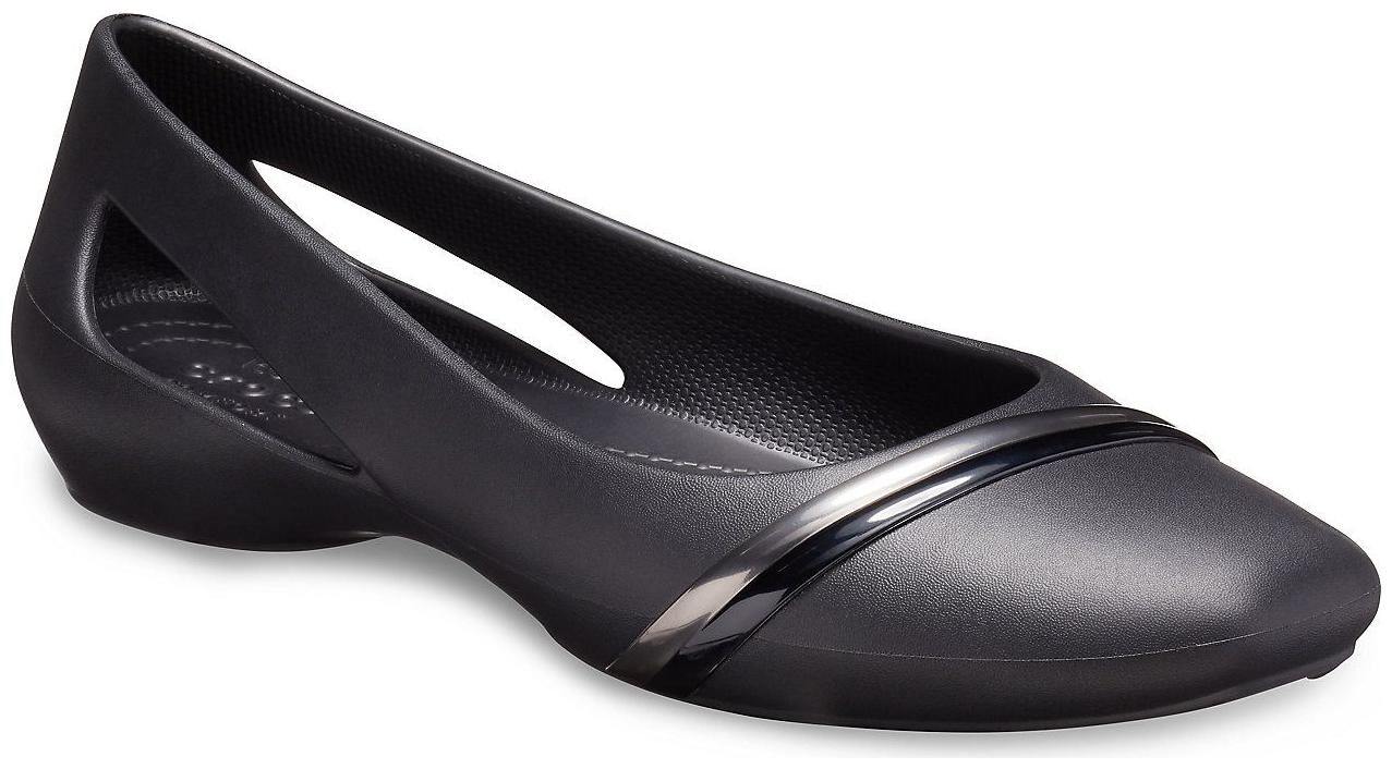 

Crocs Women s Black Sloane MetalBlock Flat Bellies