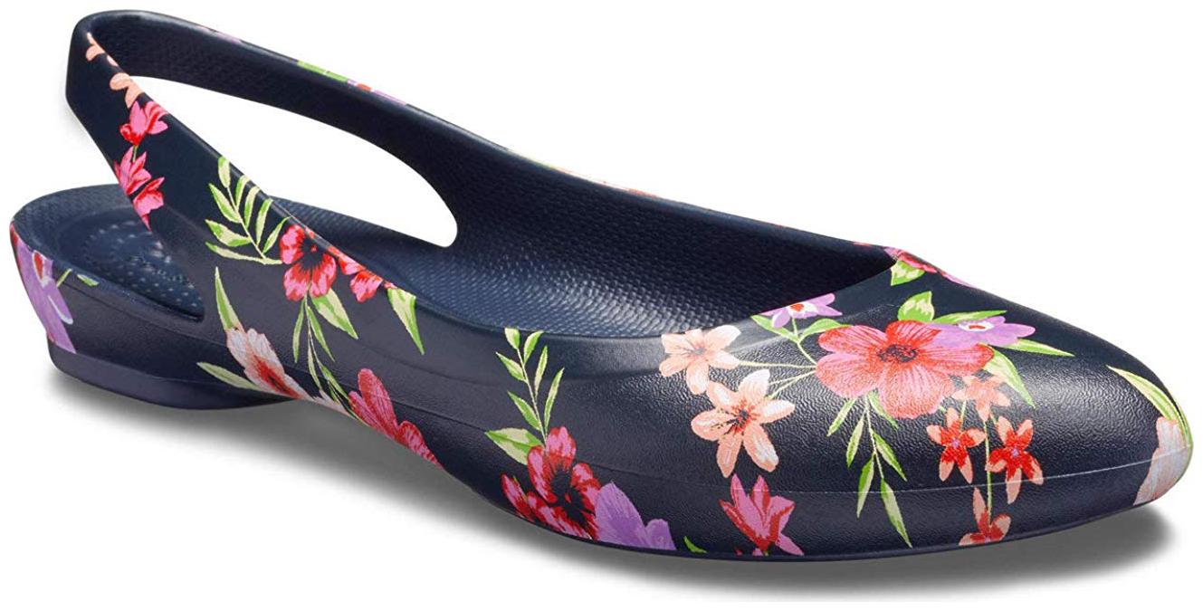 

Crocs Women s Navy Blue Eve Printed Slingback Bellies