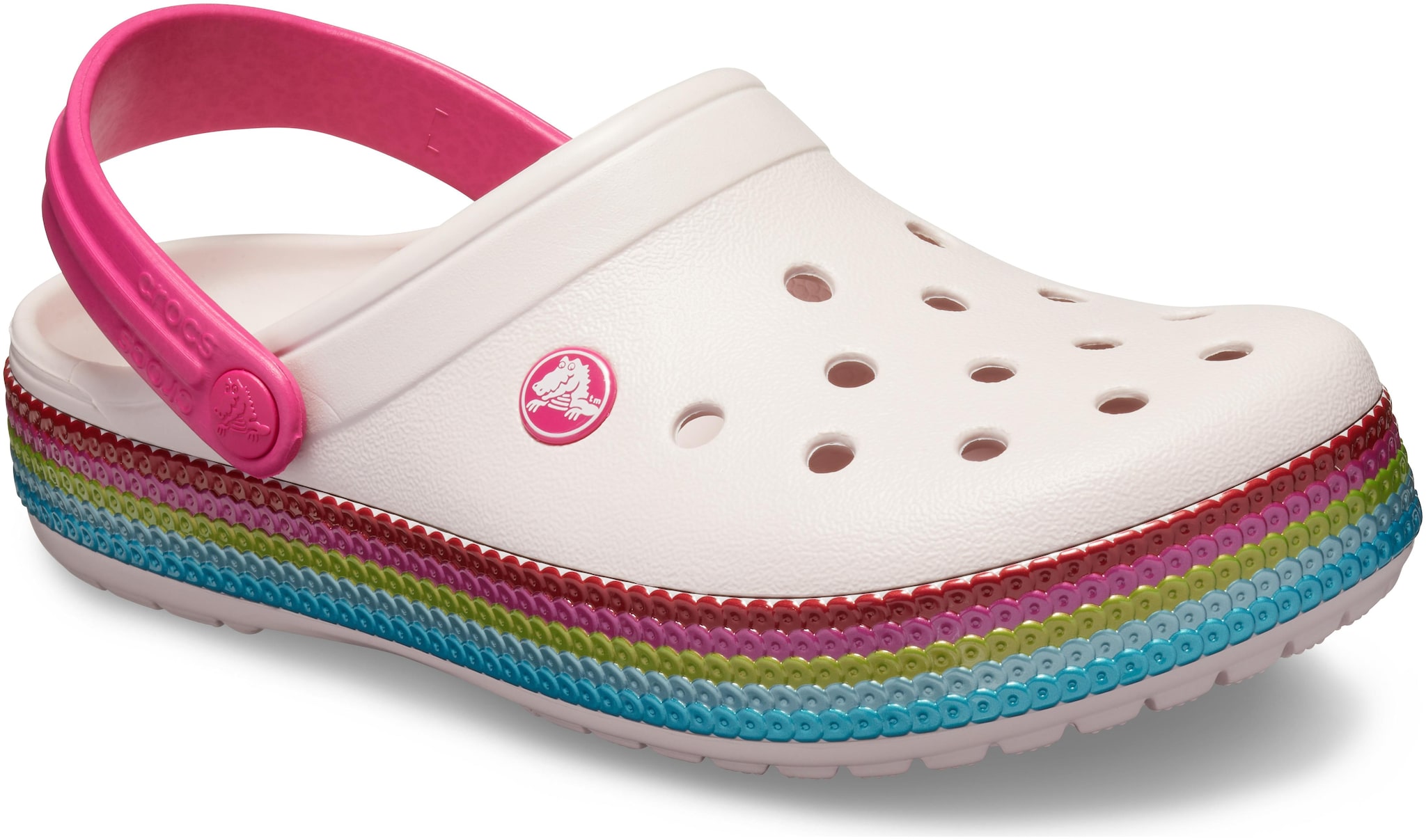 

Crocs Women Pink Crocband Sequin Band Clogs 205801-6PI