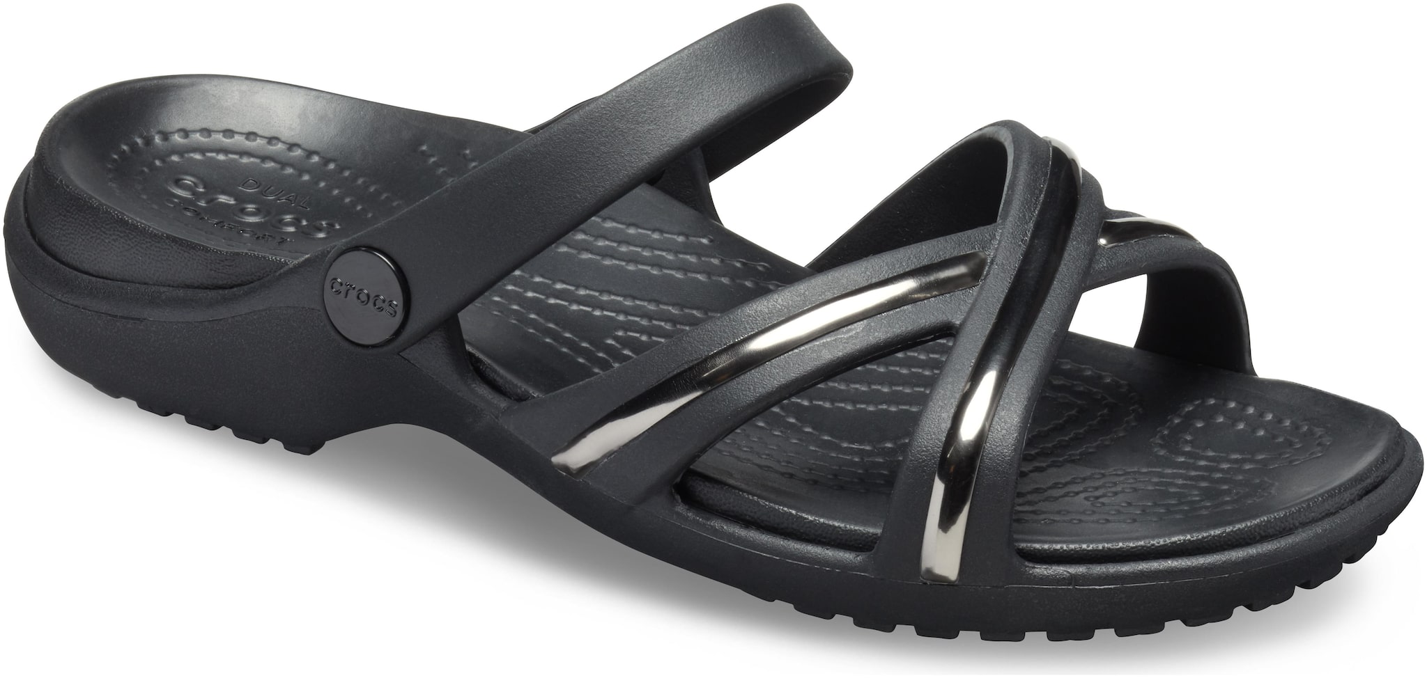 

Crocs Women Grey Meleen MetalBlock Xband Flat Sandals 205571-0FG