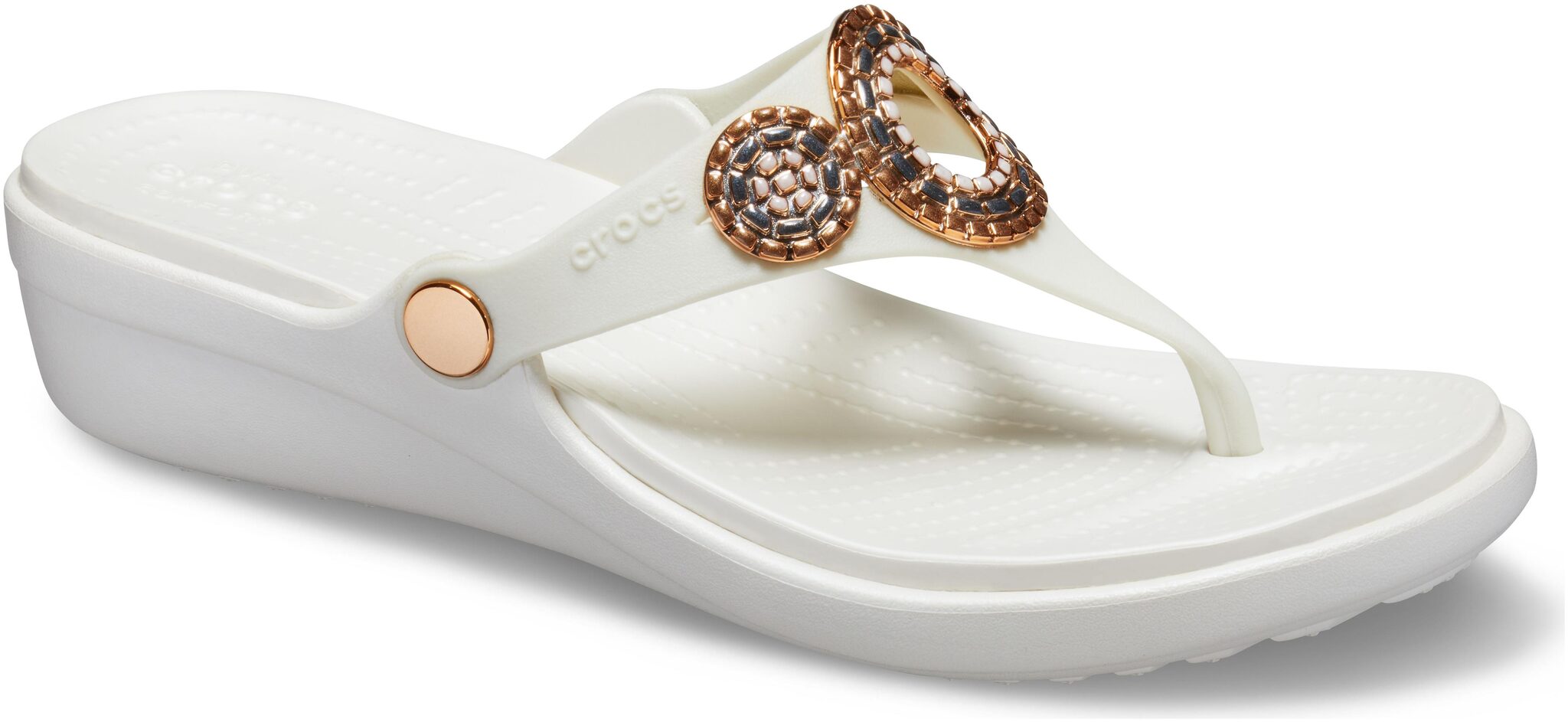 

Crocs Women White Sanrah Diamante Wedges 205048-19I