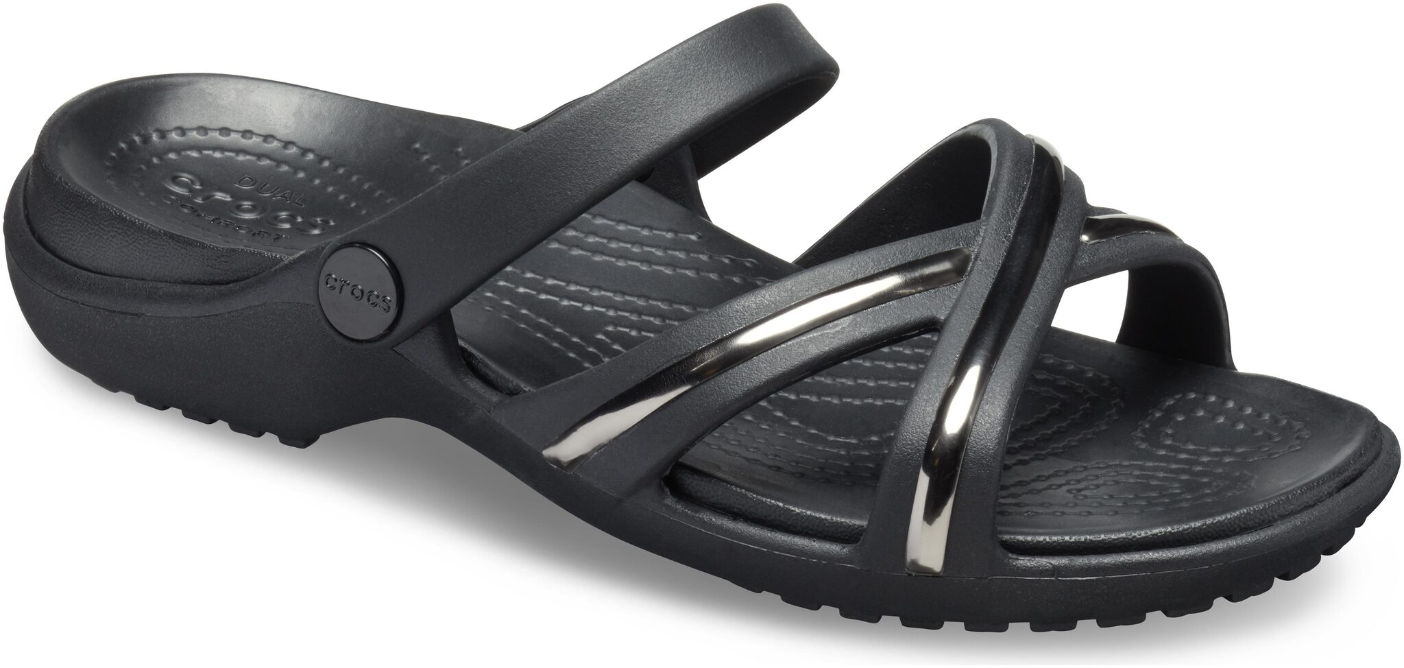 

Crocs Women Grey Meleen MetalBlock Xband Flat Sandals 205571-0FG