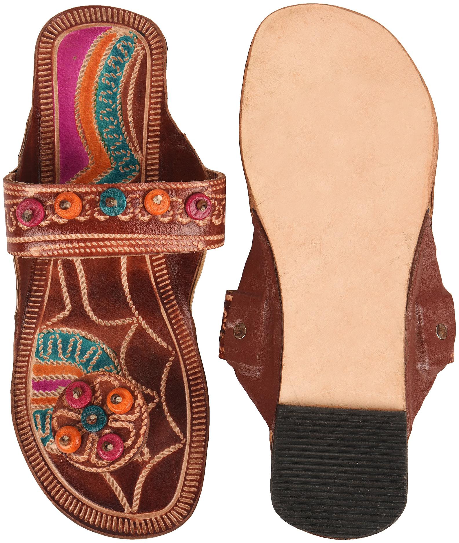 

DESI COLOUR Women Brown Mojaris