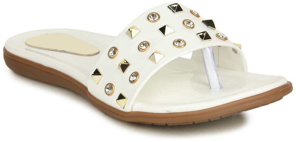 

Do Bhai White Slippers