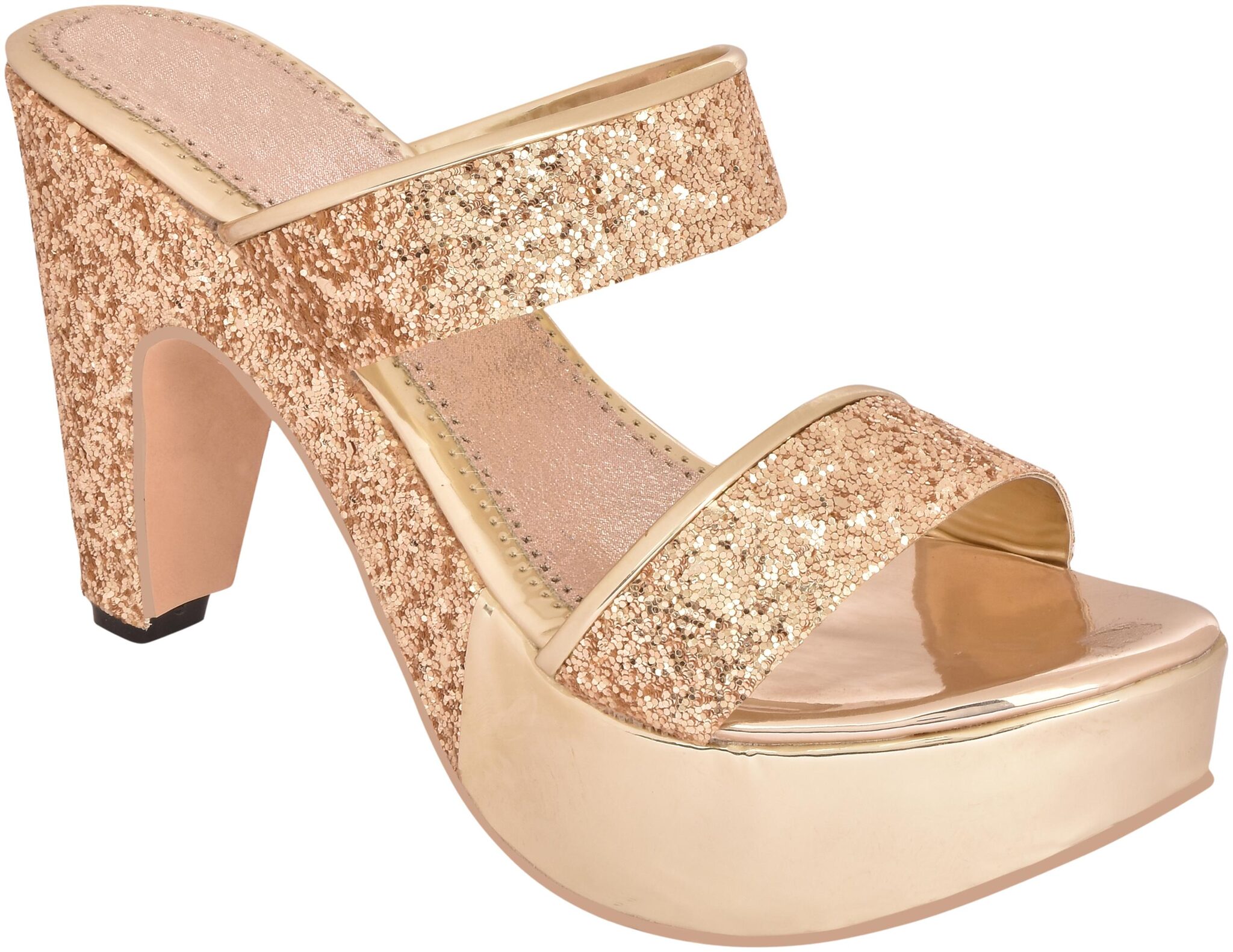 

Do Bhai Women Gold Heeled Sandals