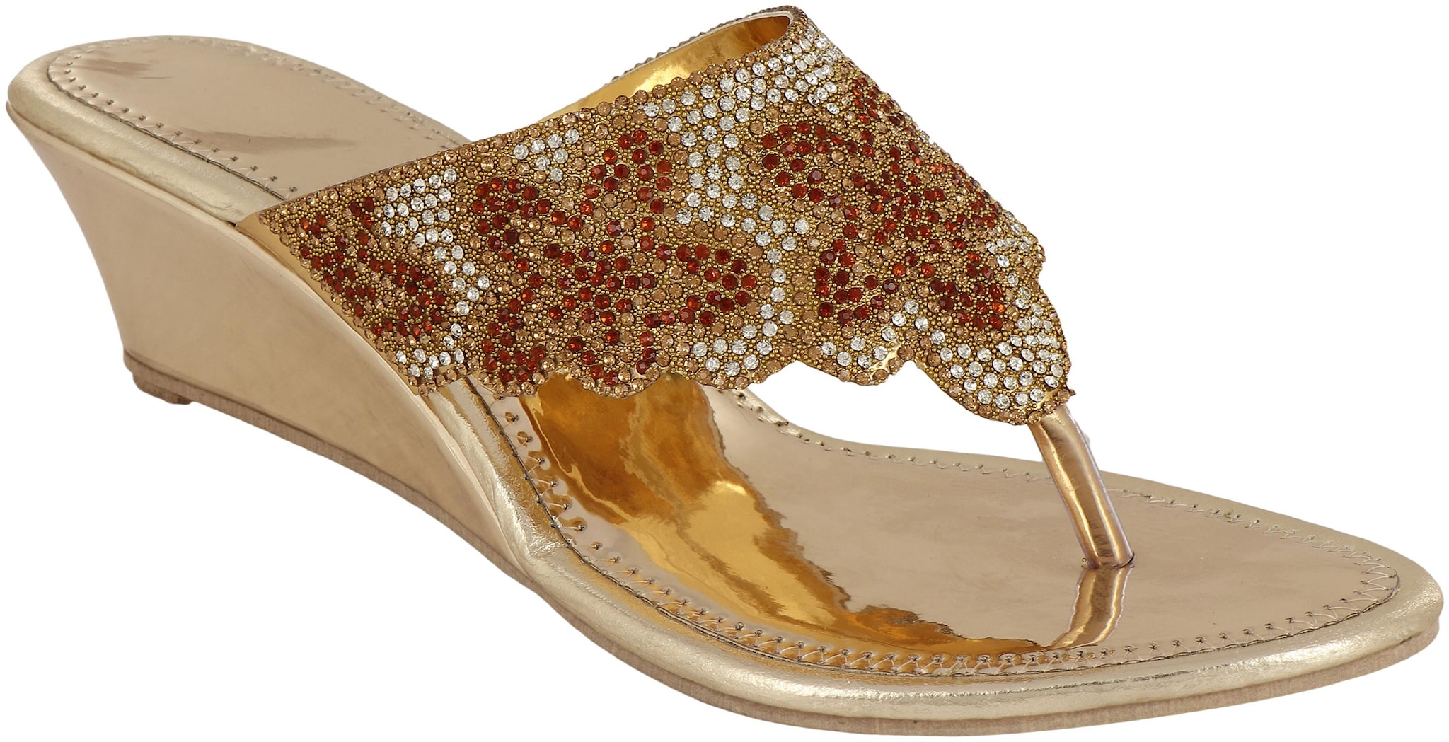 

Do Bhai Women Gold Heeled Sandals