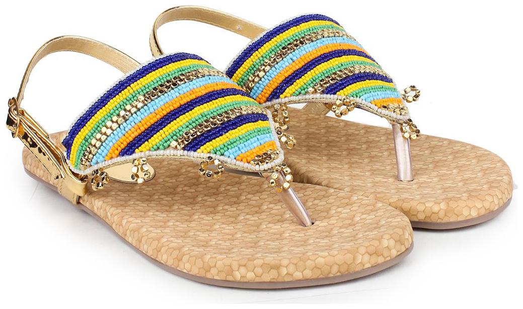 

Do Bhai Sanda-562-golden Flat Sandal For Women