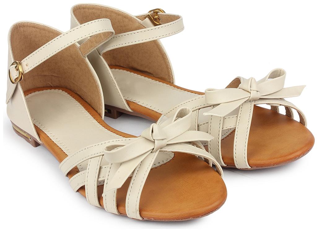 

Do Bhai Women White Sandals