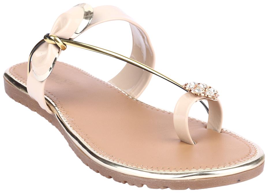 

Do Bhai Women Gold One Toe Flats