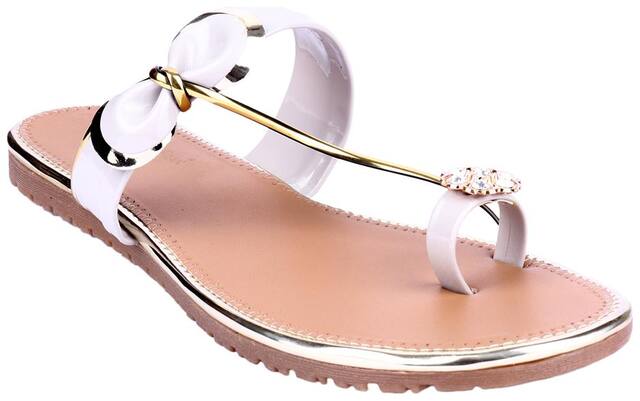 Do Bhai One Toe Flats For Women ( Silver )