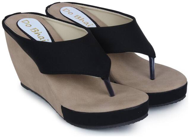 Do Bhai Black Wedges