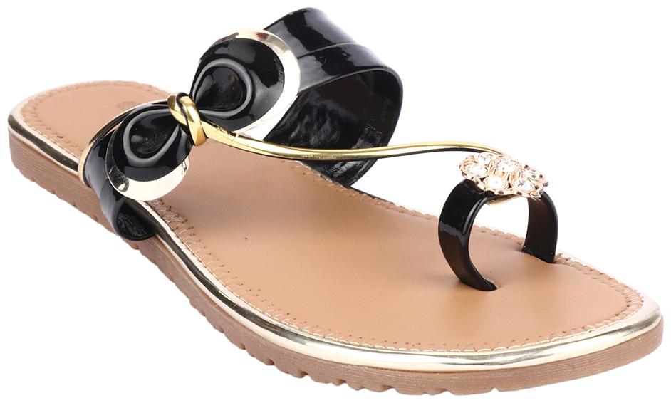 

Do Bhai Women Black One Toe Flats