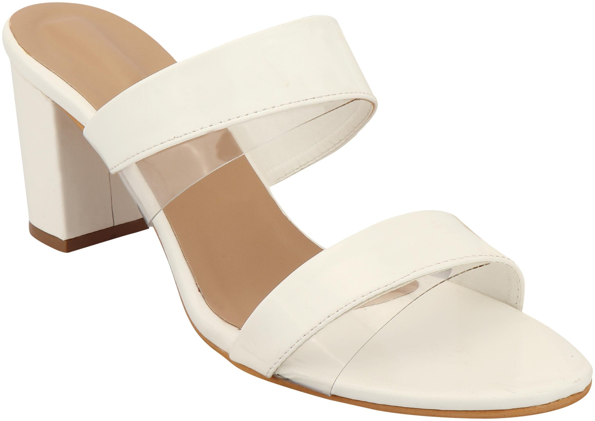 

Do Bhai Women White Heeled Sandals