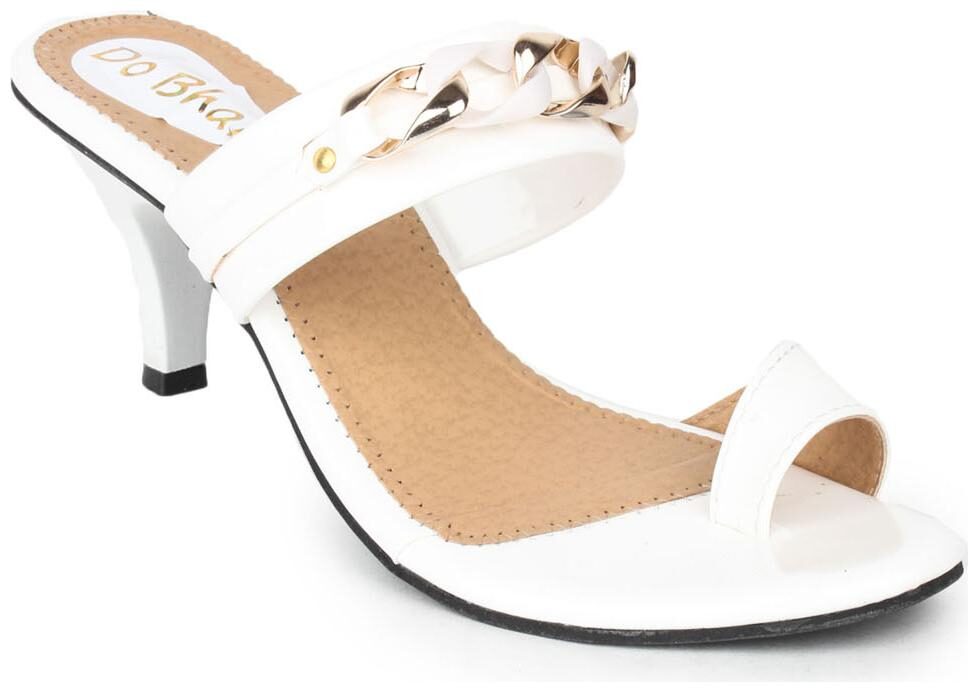

Do Bhai Women White Heeled Sandals
