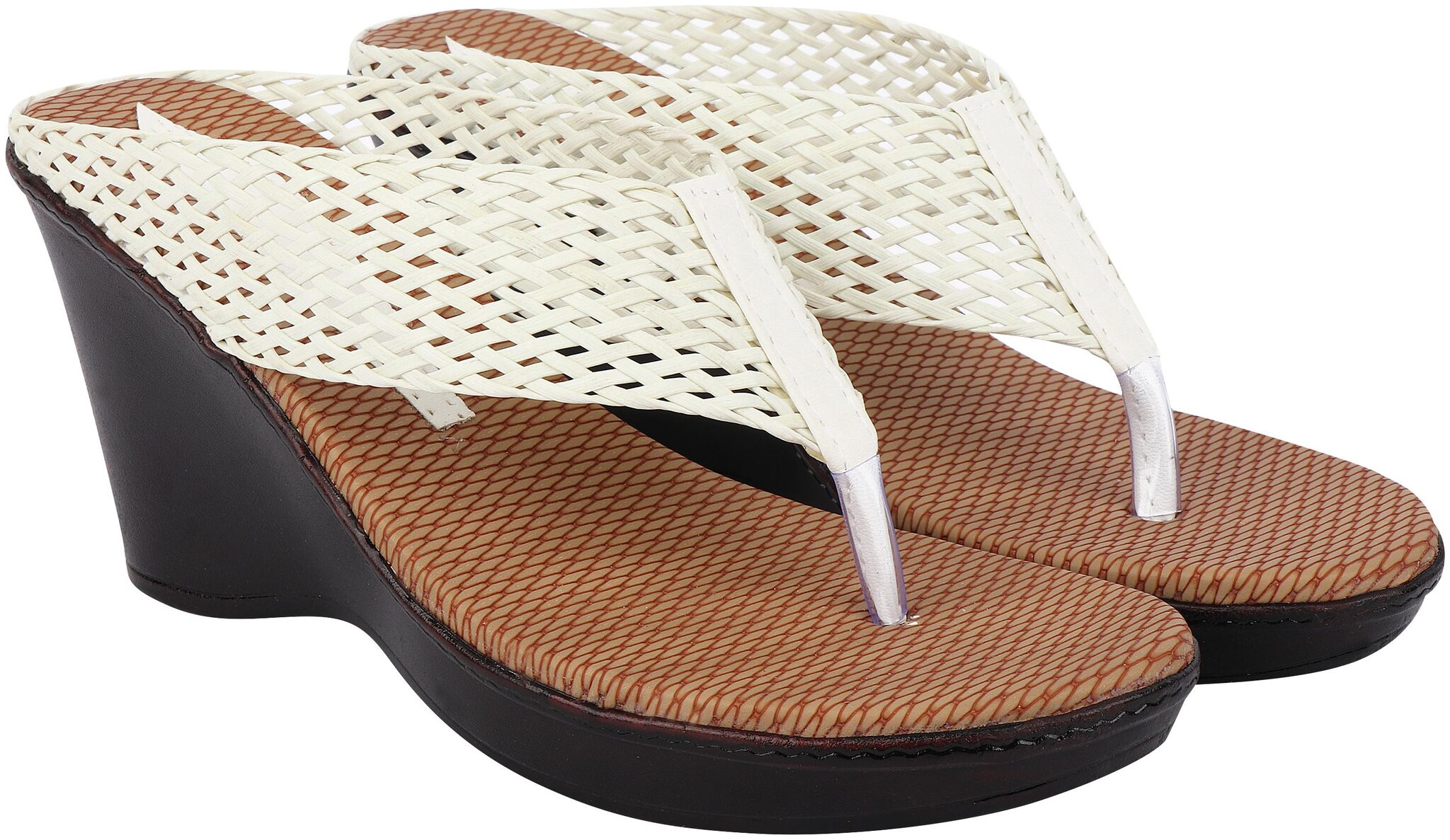 

Do Bhai Women White Wedges
