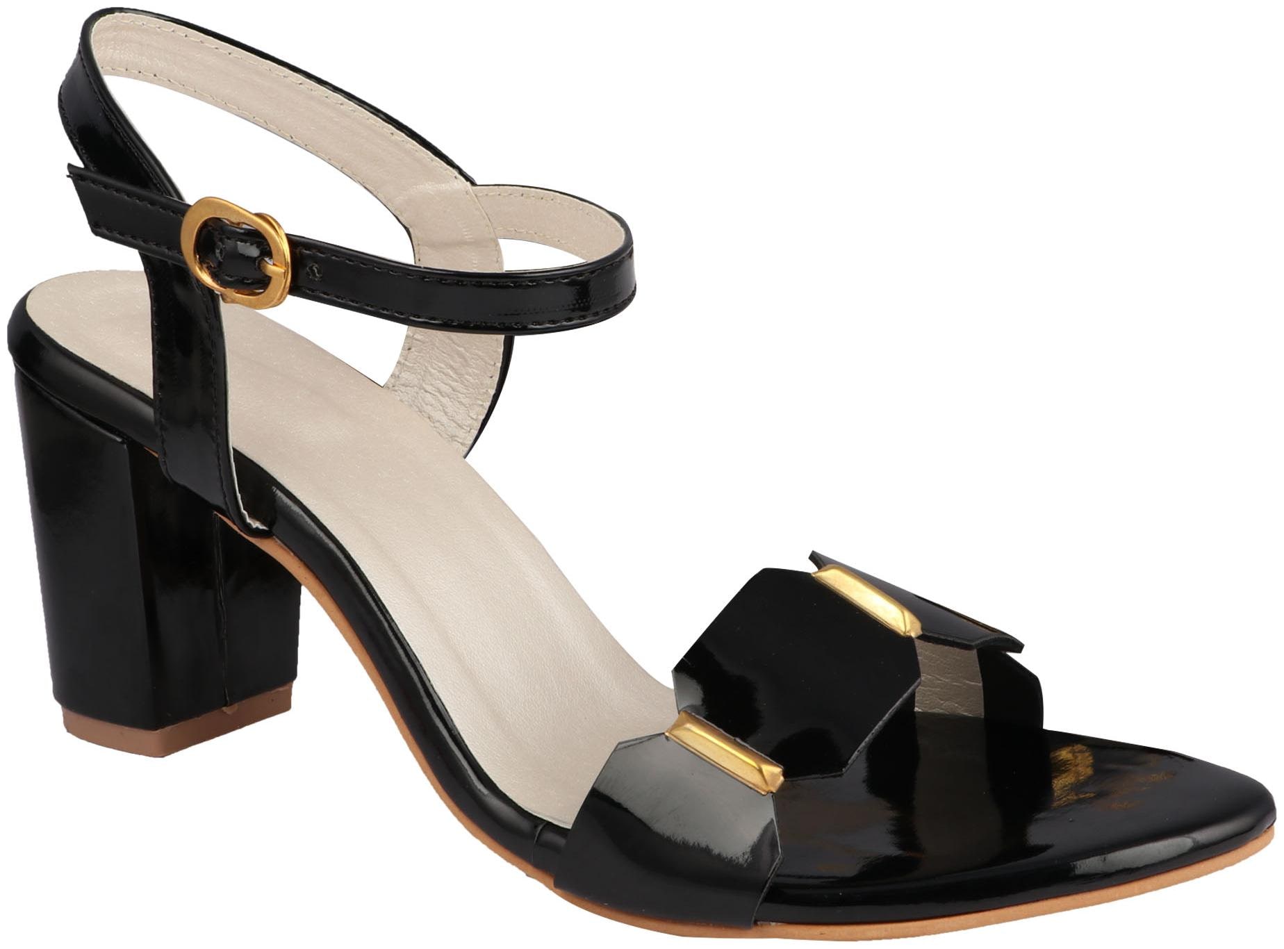 

Do Bhai Women Black Heeled Sandals