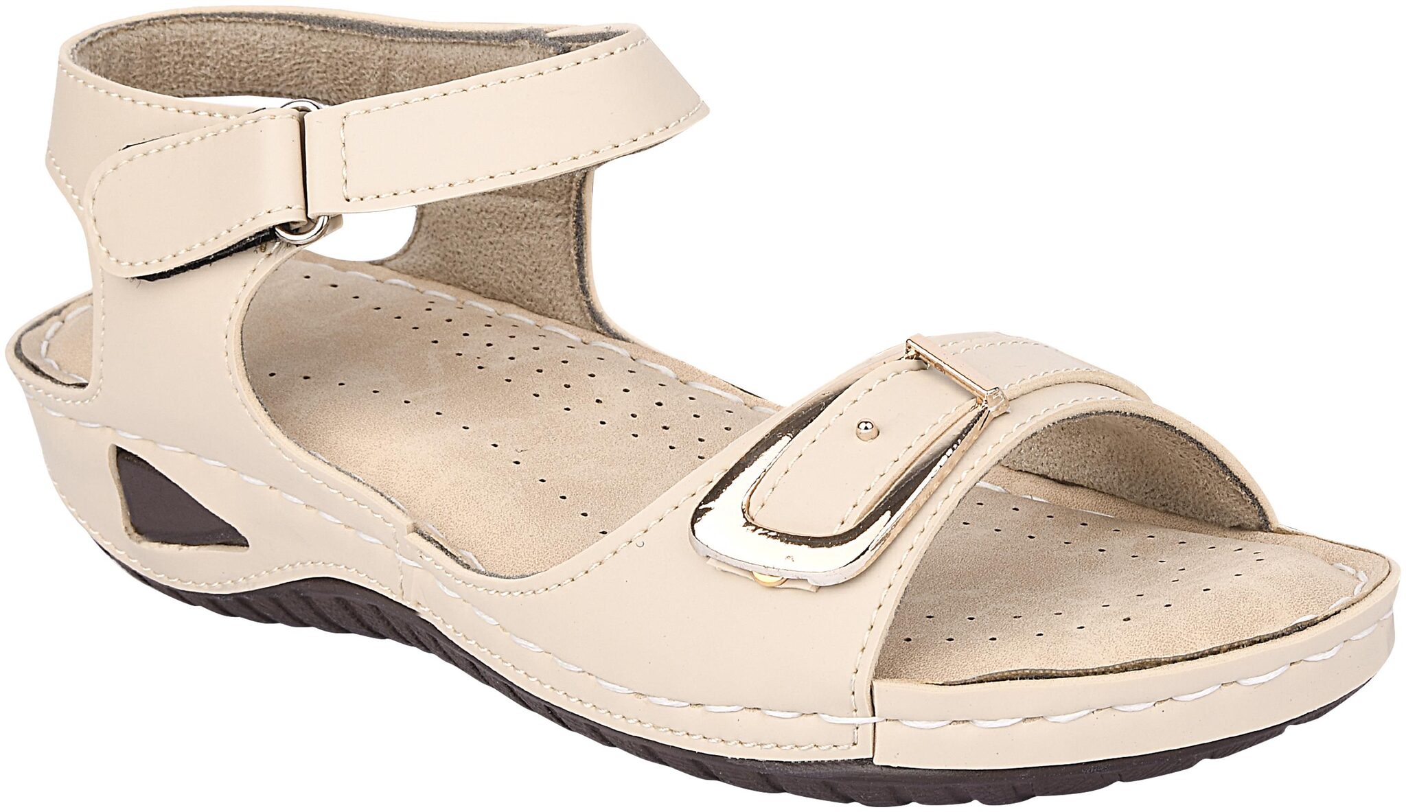 

Do Bhai Women Cream Sandals