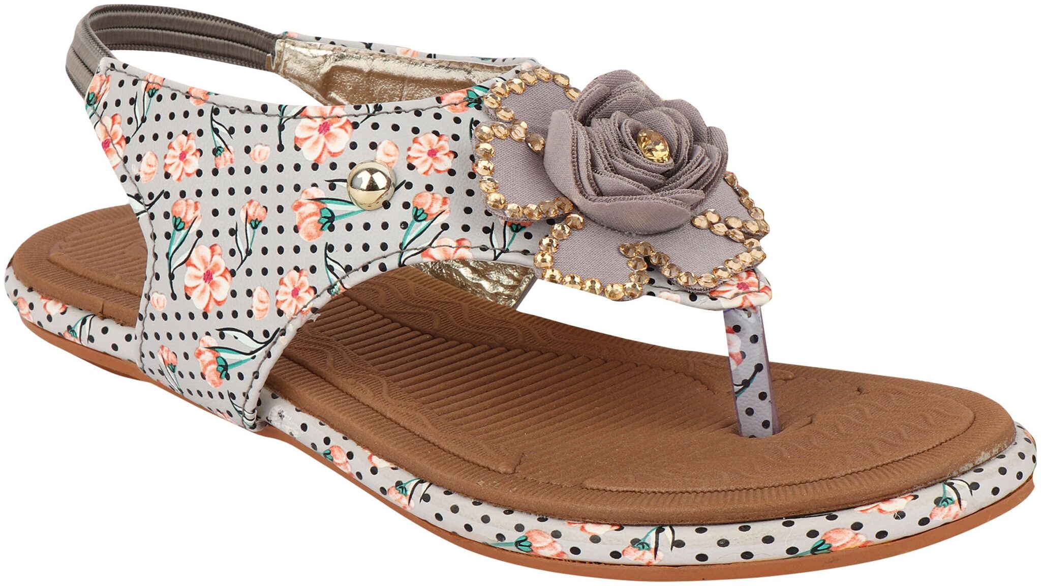

Do Bhai Women Grey Sandals