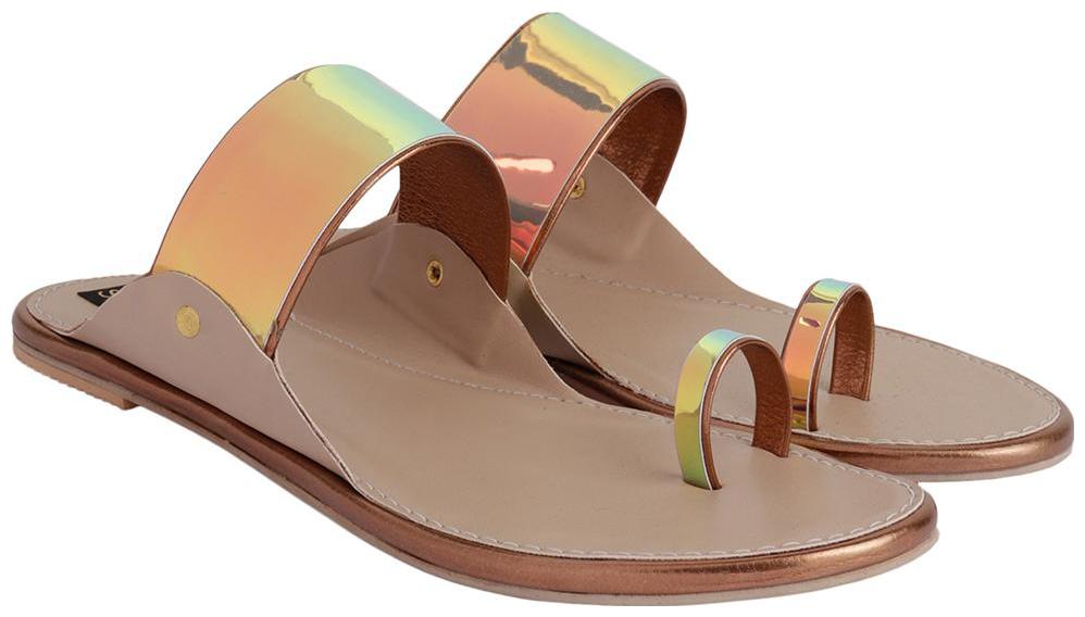 

Do Bhai Women Gold One Toe Flats