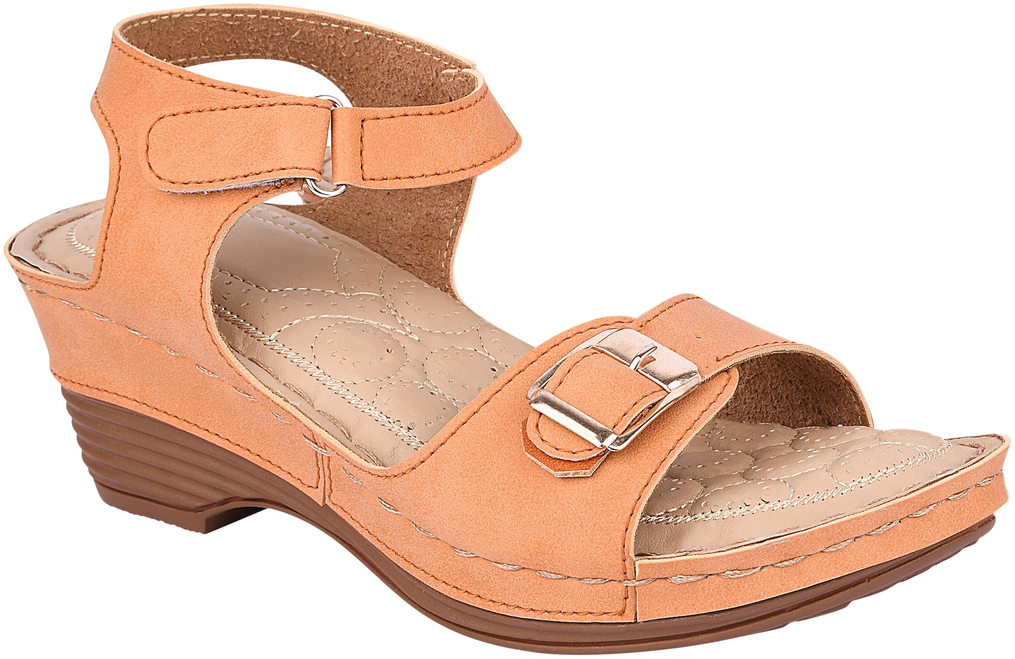 

Do Bhai Women Tan Heeled Sandals