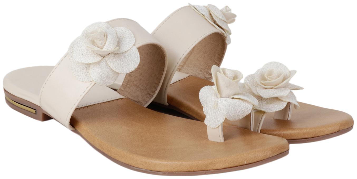 

Do Bhai Women White One Toe Flats