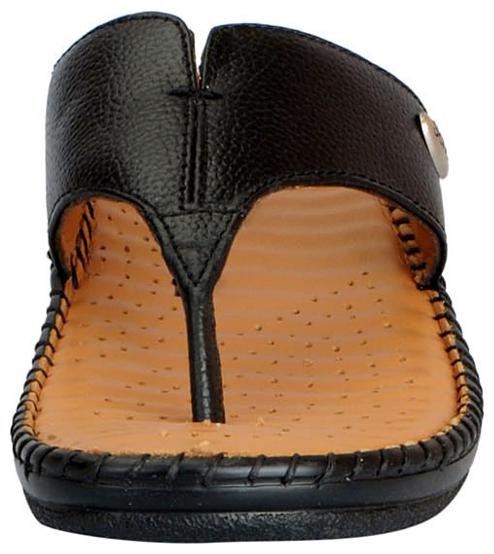 Buy Women's Black Leather House and Daily Wear Wedge